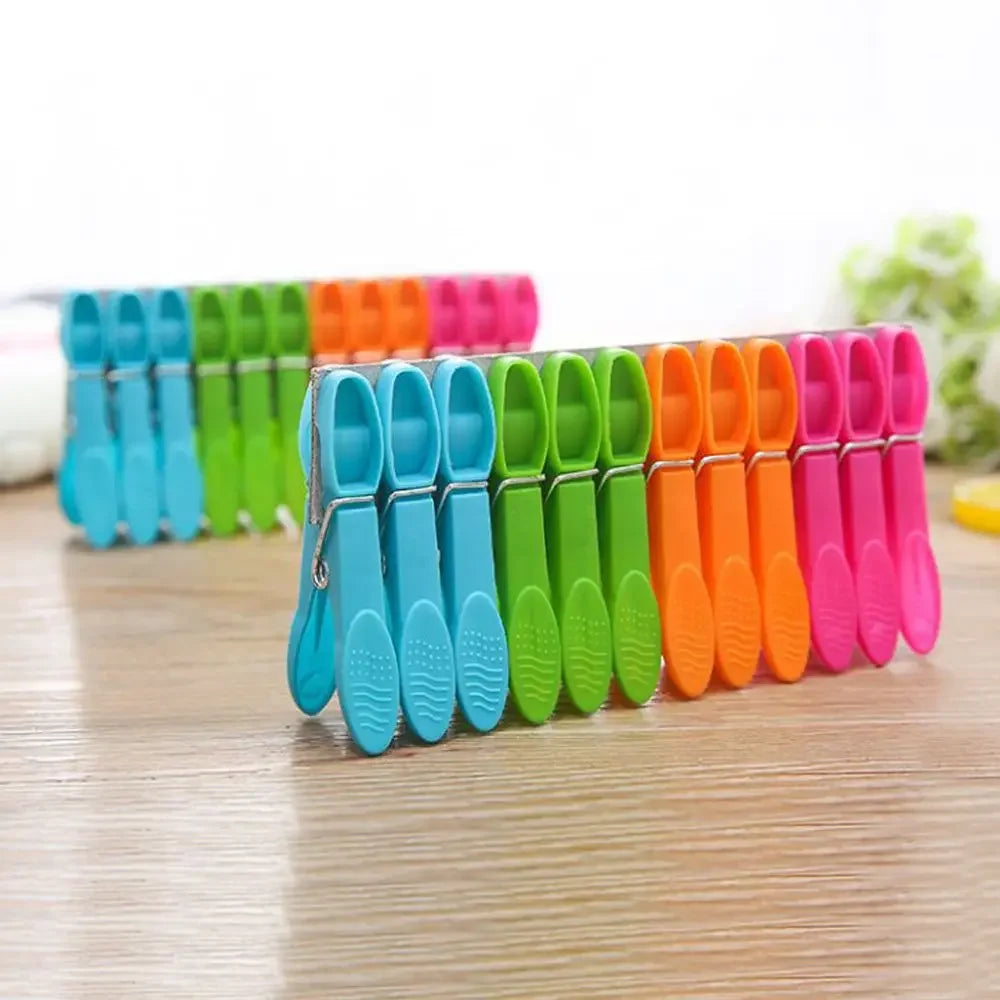 24Pcs Plastic Clothespin Sun Clothes Small Clip Travel Plastic Clip Drying Clothespin Fixed Clothes Windproof Clothespin