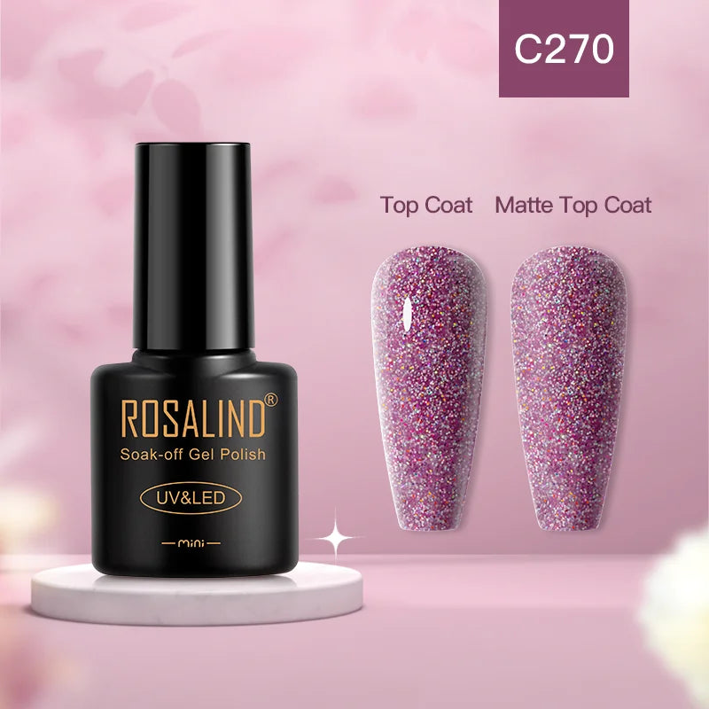 ROSALIND Gel Nail Polish Cat Eye Glitter UV Nail Gel Vernis Semi Permanent Gel Manicure Soak off Base Top Coat Hybrid Varnishes