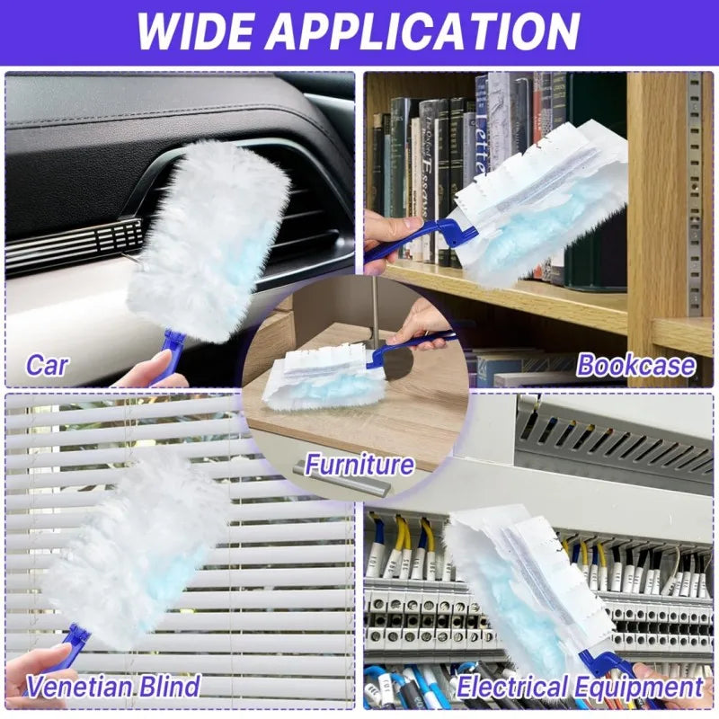 Disposable Dusters with Replace Heads Scalable Cleaning Brush Duty Duster Refills Electrostatic Duster Home Office Cleaning Tool