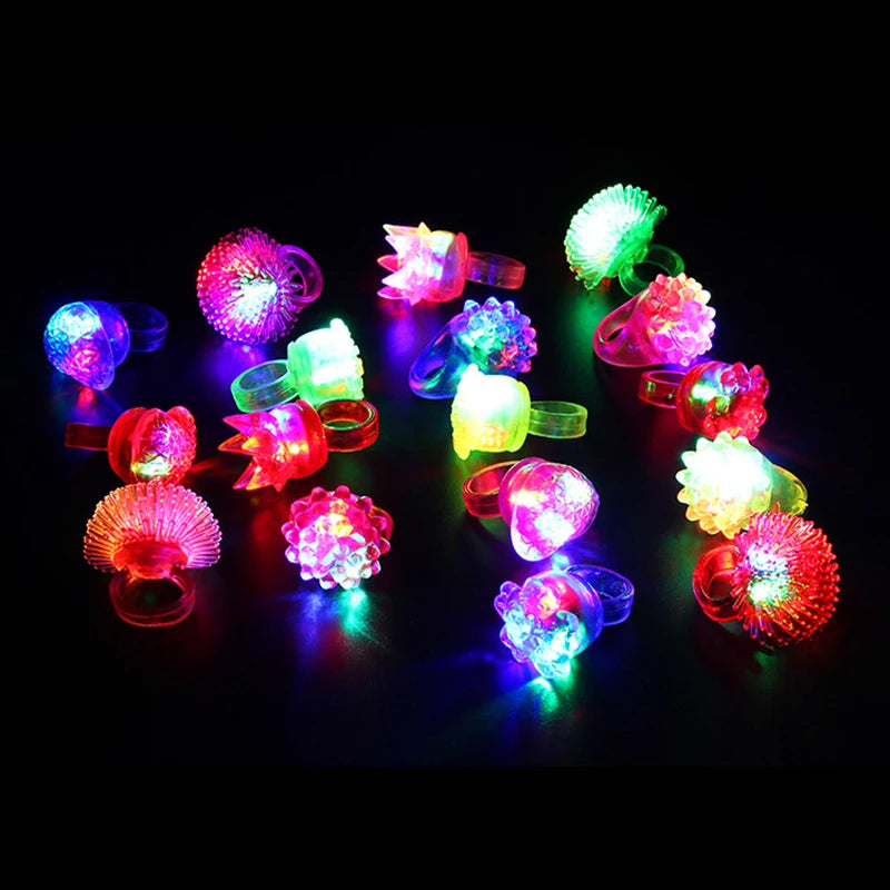 20/30/50pcs Glowing Rings LED Light Up Luminous Rings Party Favor Toys Flash Led Lights Glow In The Dark Party Supplies