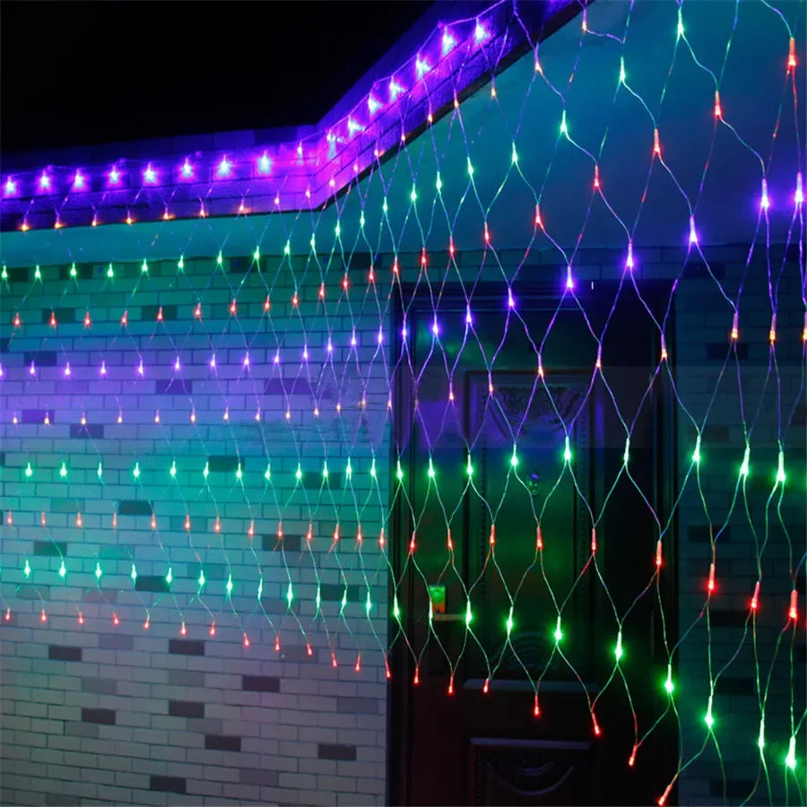 3x2/6x4M ED Net Light Outdoor Christmas Mesh String Light Waterproof Window Curtain Fairy Light for Holiday Party Decor