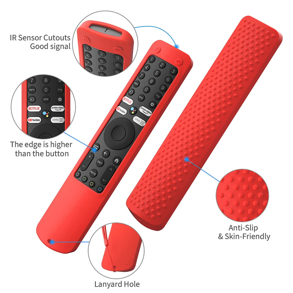 Remote Control Protective Case Silicone Case Protective Skin Scratch-Resistant Cover With Lanyard For Xiaomi TV XMRM-ML/TV Q2