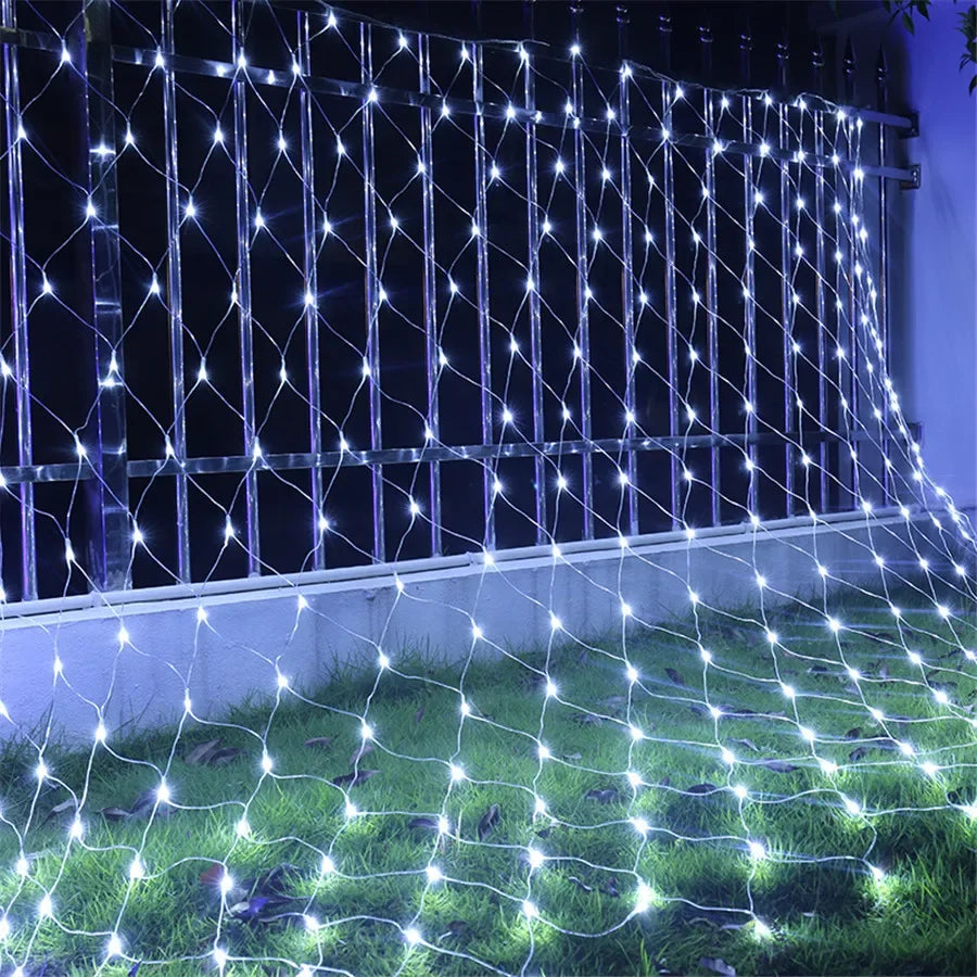 3x2/6x4M ED Net Light Outdoor Christmas Mesh String Light Waterproof Window Curtain Fairy Light for Holiday Party Decor