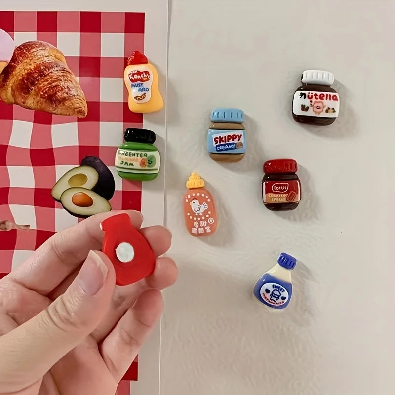 8pcs Refrigerator Magnets, Kawaii Cartoon Food Fridge Magnets, Cute Decorative Magnets Personalized Fridge Magnet Locker Cabinet