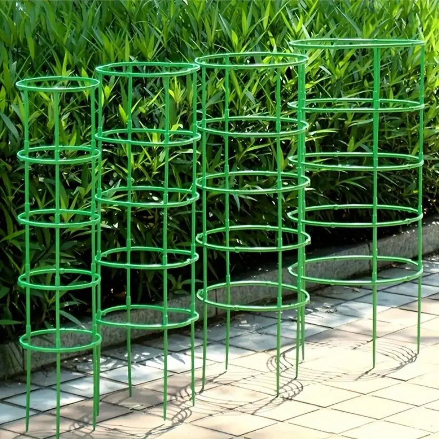 18 Pcs/set 6 Layers Plant Support Plant Stakes Round Plant Support Ring Plastic Plant Cage Holder Flower Pot Climbing Trellis