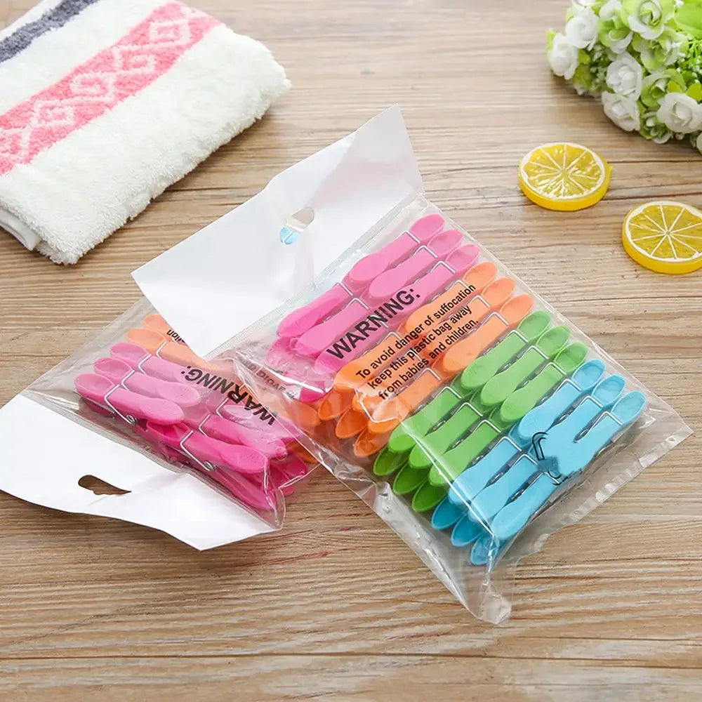 24Pcs Plastic Clothespin Sun Clothes Small Clip Travel Plastic Clip Drying Clothespin Fixed Clothes Windproof Clothespin