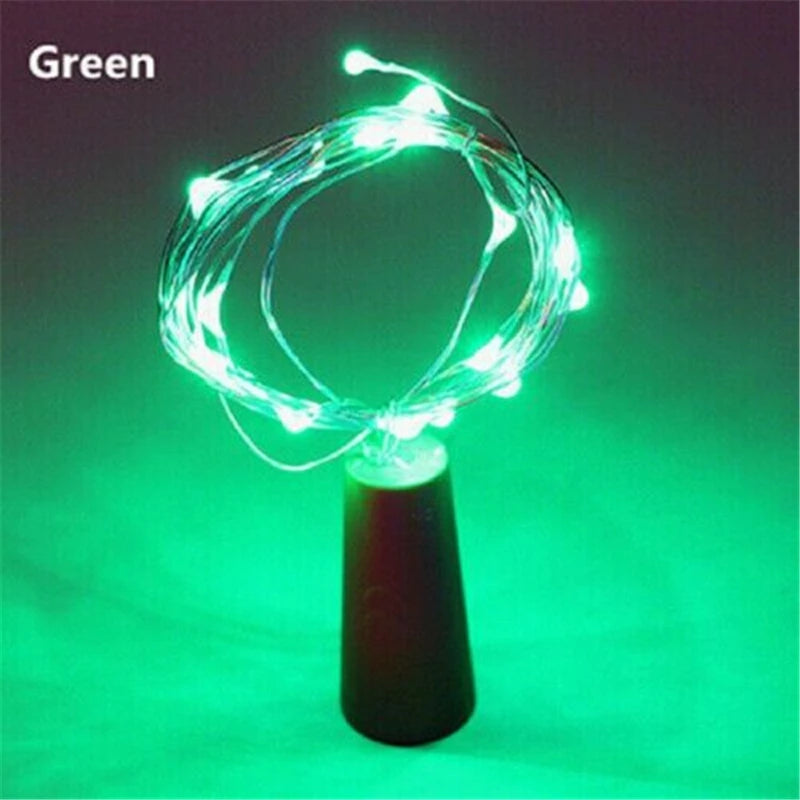 1pcs 1M 2M LED string lights Copper Silver Wire Fairy Light Garland Bottle Stopper For Glass Craft Wedding Christmas Decoration