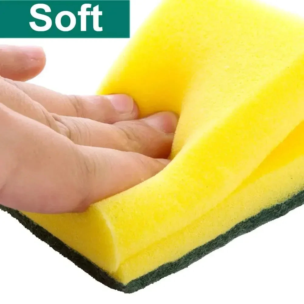 100/1Pcs Kitchen Dishwashing Sponge Soft Absorbent Clean Rub Pot Rust Scouring Pad Removing Kits Household Cleaning Brush Sponge