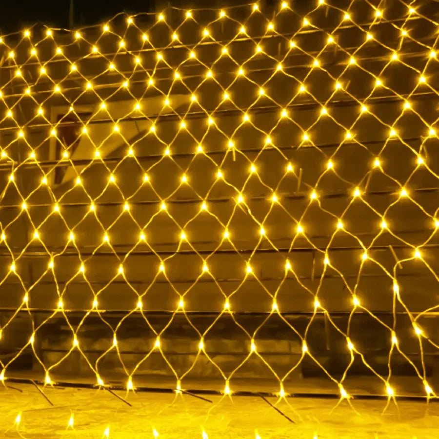 3x2/6x4M ED Net Light Outdoor Christmas Mesh String Light Waterproof Window Curtain Fairy Light for Holiday Party Decor