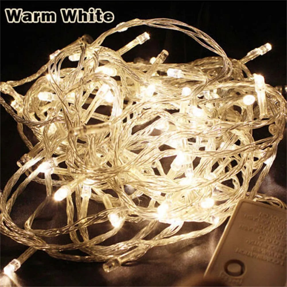 LED String Lights Garland 10M 100LED Fairy Light Christmas Tree Lamp Outdoor Waterproof Party Wedding Home Decoration Lighting