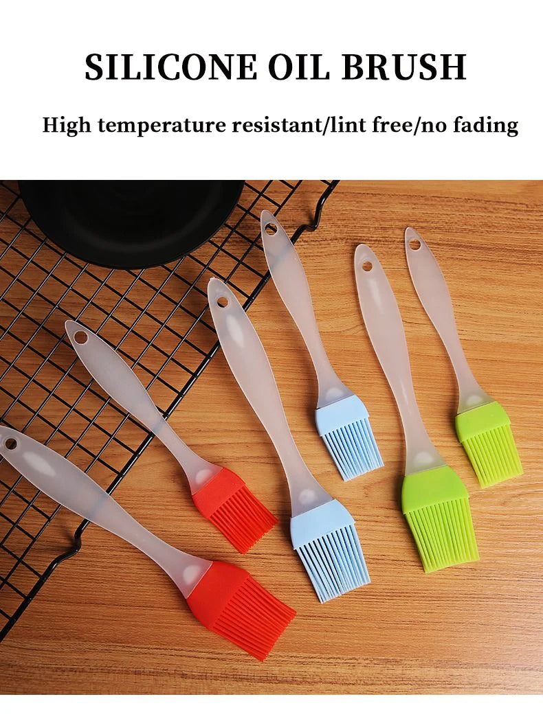 Silicone Oil Brush Small Barbecue Brush Household Kitchen Baking Pancake Oil Brush Tool High Temperature Resistant No Hair Drop