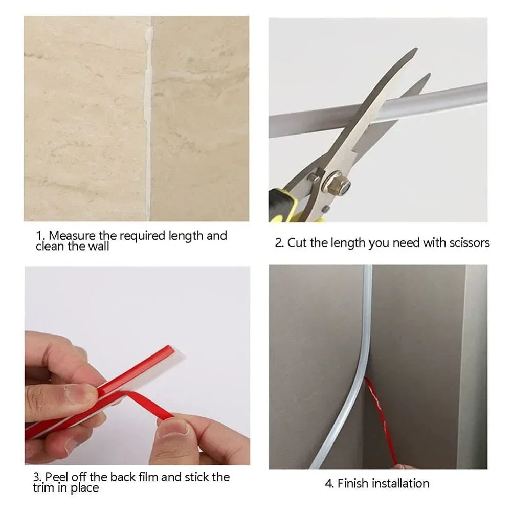 1pc Self-Adhesive Skirting Line Flexible Foam Molding Trim 3D Decorative Wall Border Waterproof And Antifouling Home Wall Decor