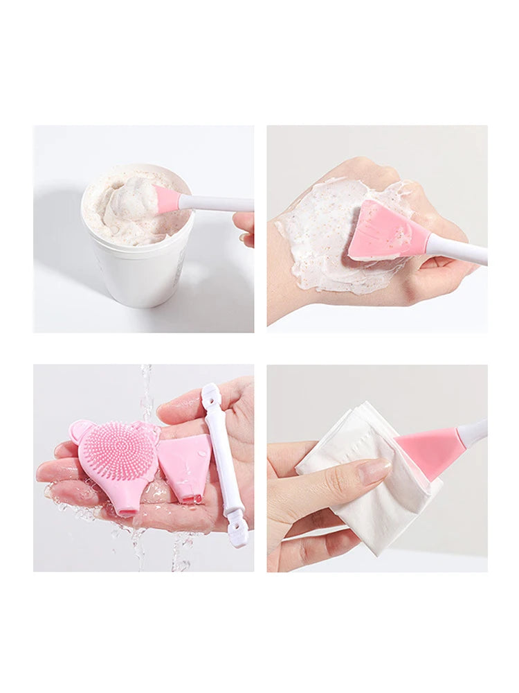 Cleansing Brush 2 In 1 Silicone Mask Brush And Facial Cleaning Brush Are Used For Exfoliation, Massage, Makeup Removal Skin Care