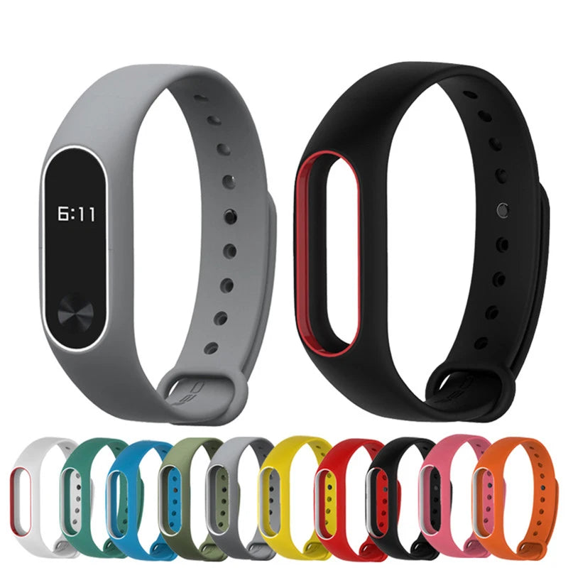 Strap For Xiaomi Mi Band 2 Colorful Wristband Silicone Strap For MI BAND 2 Wriststrap Smart Wrist Bracelet For Mi Band 2