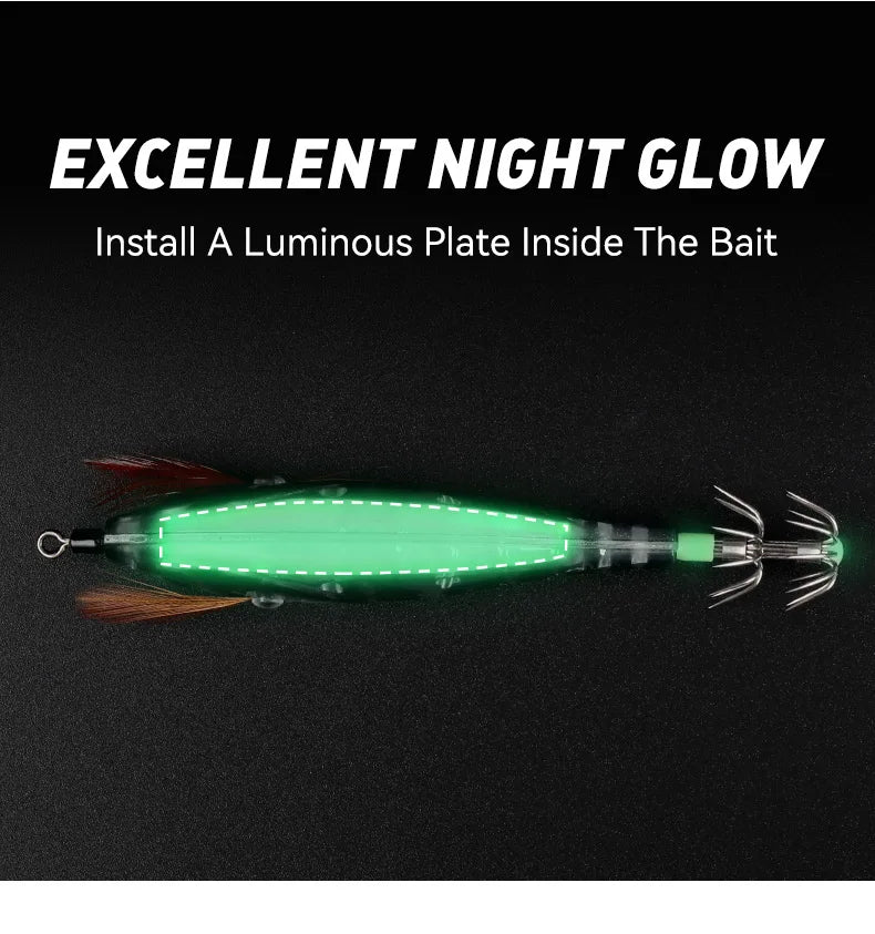 Kingdom SP Fishing Lures 5.8g 8.7g 10g Squid Jigs Artificial Squid Hook Jigging Baits Sea Fishing Cuttlefish EGI Luminous Bait