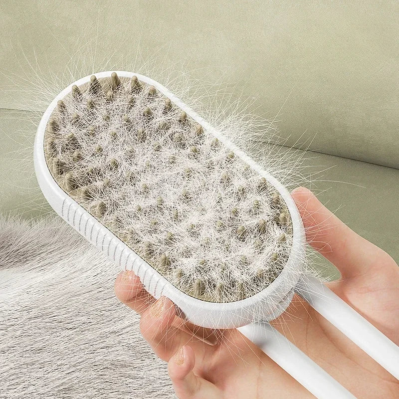 Cat Dog Pet Spray Massage Brush 3 in 1 One Button Steam Spray Folding Rotatable Floating Hair Bath Hair Removal Brush Comb