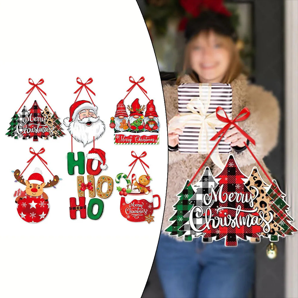 Christmas Party Decoration Creative Door Hanging Christmas Party Layout New Year Decoration Supplies Santa Claus Decor Props