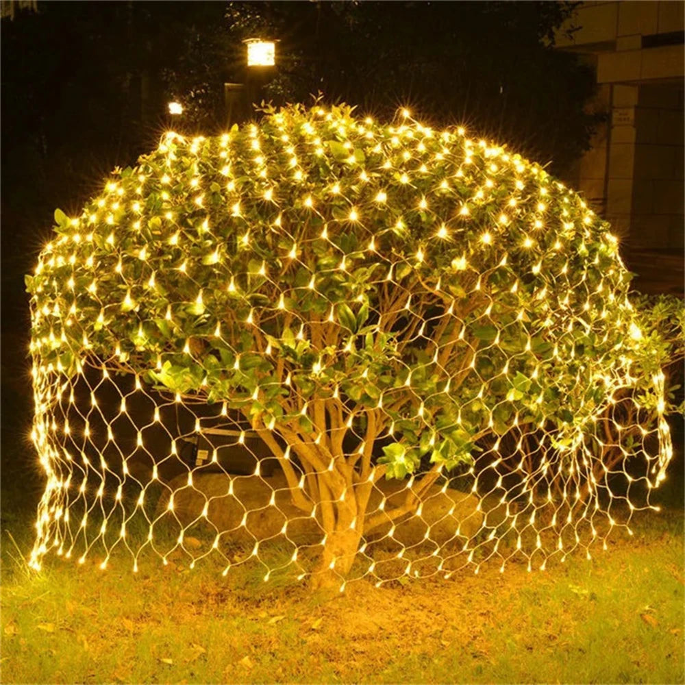 Net Mesh Led Lights 3M/6M/12M LED String Christmas Fairy Curtain Garland Outdoor Waterproof For Party Garden Wedding Decoration