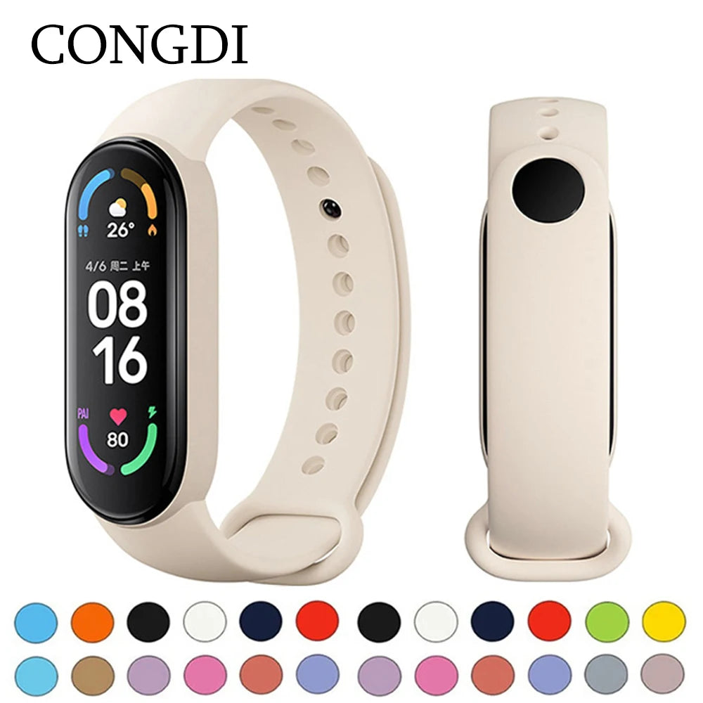 Strap for Xiaomi Mi Band 3 4 5 6 7 Sport Bracelet Silicone Wrist Strap For Xiaomi Mi Band 7 6 5 4 3 Bracelet Mi Band 7 TPU Strap