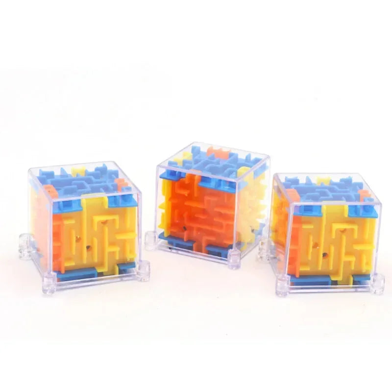 3D Maze Magic Cube Six-sided Transparent Puzzle Speed Cube Rolling Ball Magic Cubes Maze Toys For Children Stress Reliever Toys