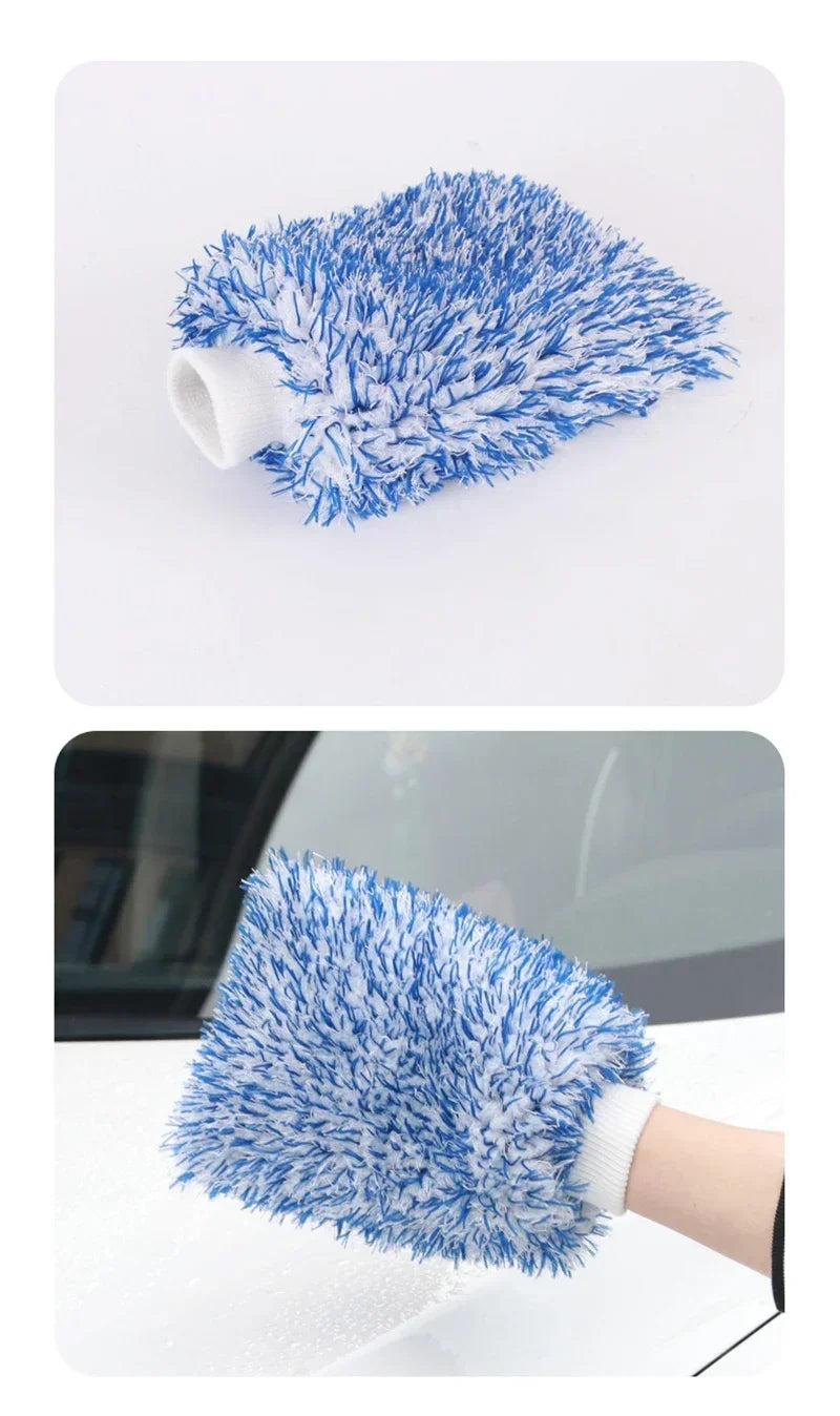 Plush Car Wash Mitt Microfiber Thick Car Cleaning Mitts Auto Car Wash Accessories Car Cleaning Tools dusting gloves