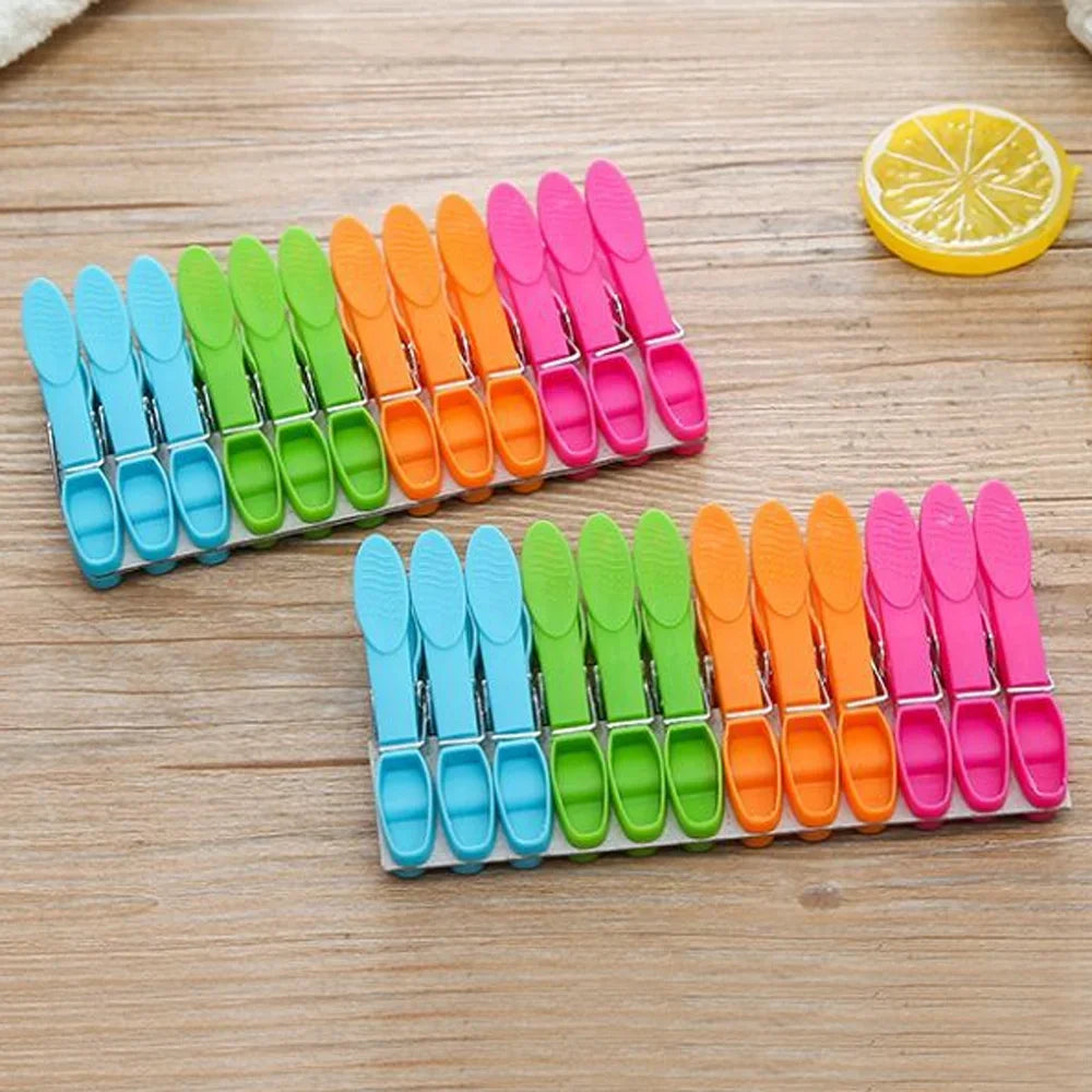 24Pcs Plastic Clothespin Sun Clothes Small Clip Travel Plastic Clip Drying Clothespin Fixed Clothes Windproof Clothespin