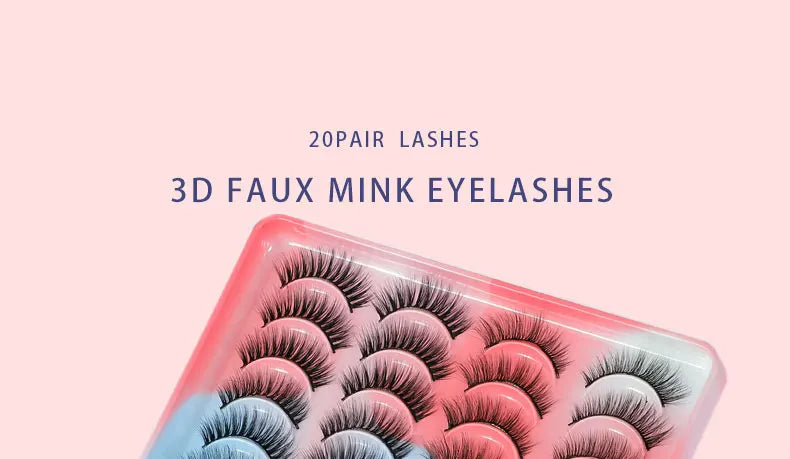 3D False Eyelashes Faux Mink Lashes Thick Natural Soft Eyelash Extension cils  Dramatic Volume Long Lashes Maquiagem