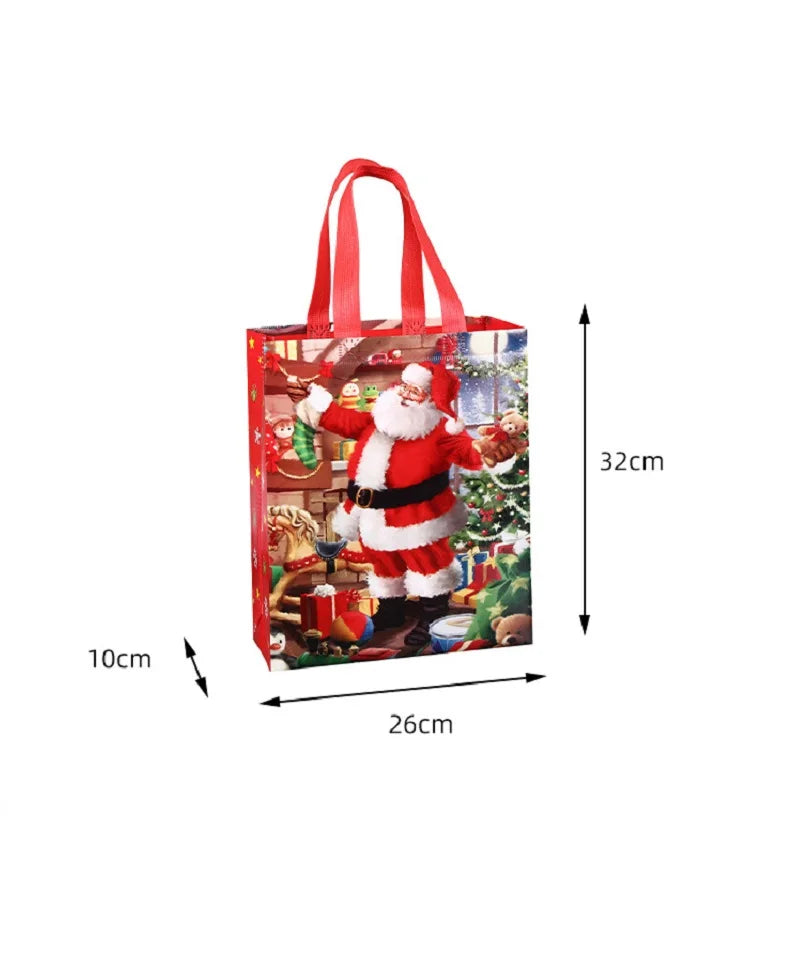 New Year Merry Christmas Gift Bag Snowman Santa Claus Candy Gift Packaging Bag Non-Woven Folding Bag Home Deco Navidad Noel 2024