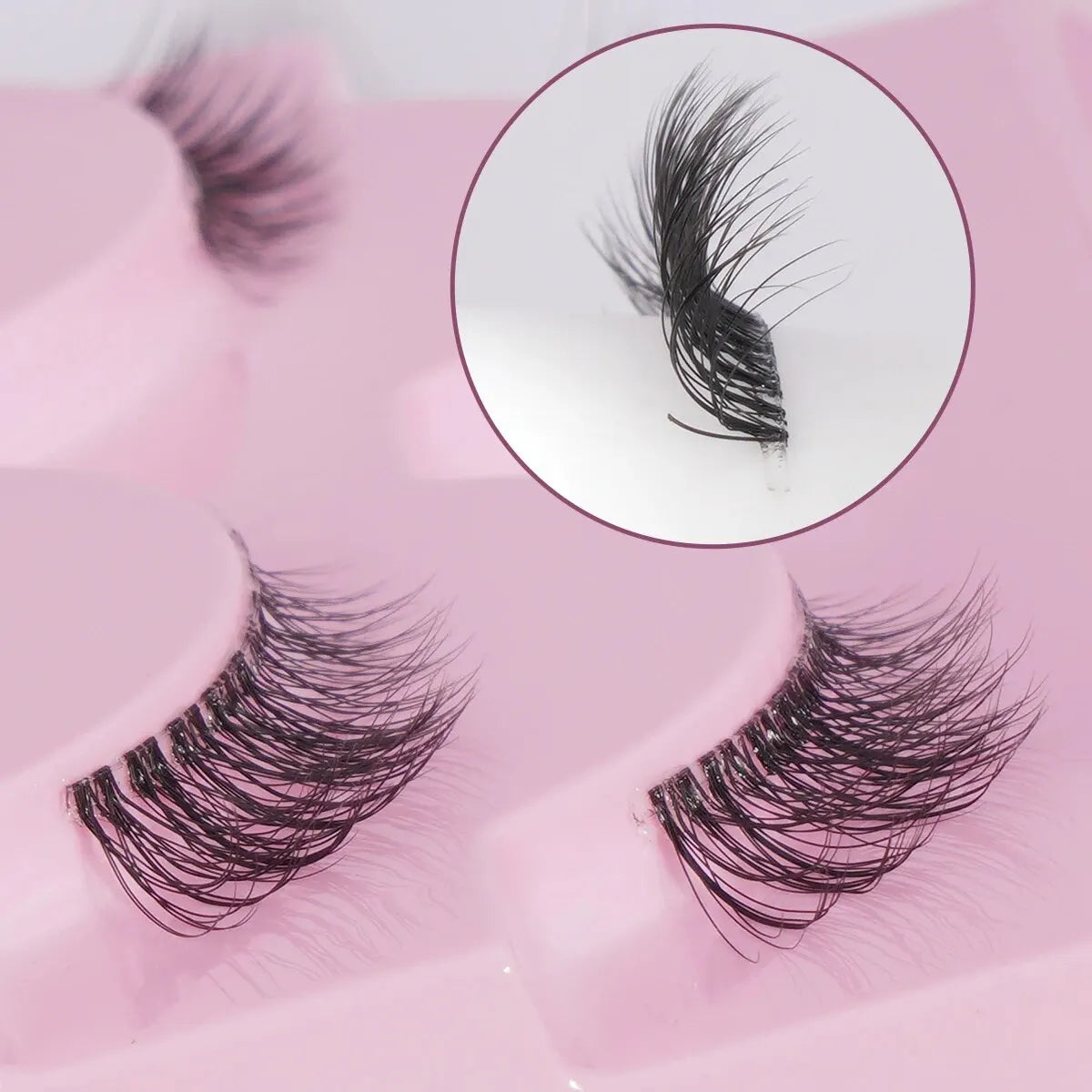 MAGEFY 5 Pairs Half Fake Eyelashes Manga Lashes Soft Natural Cat Eye Lashes Makeup Tool Extension Clear Band Lashes