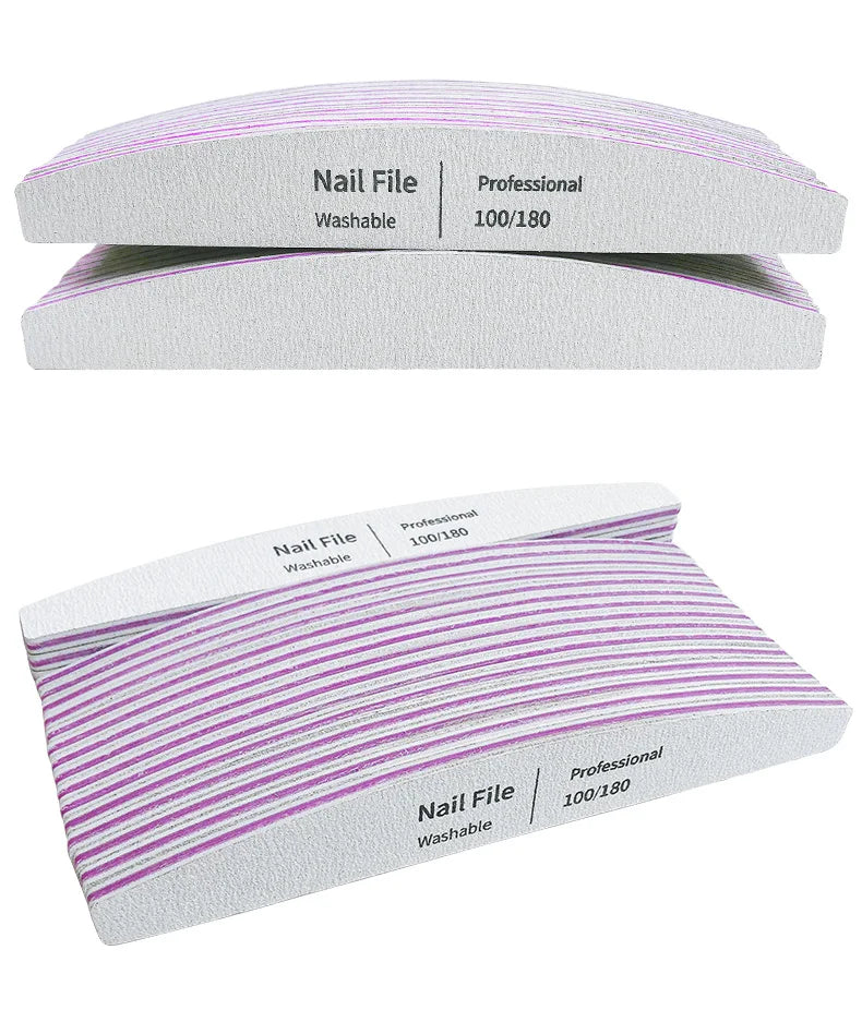 Nail File 100 to 180 Professional Tools Emery for Manicure Lime 240 Sandpaper Gel Polishing Files for Nails Buffers Set Polisher