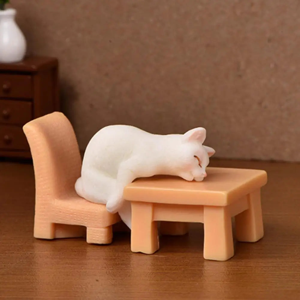 Kawaii Mini Cat Ornament Garden Kitten Statue Gift Kids Miniatures Cat Kitten Family Cat Decorative Figurines Cute Cat Crafts