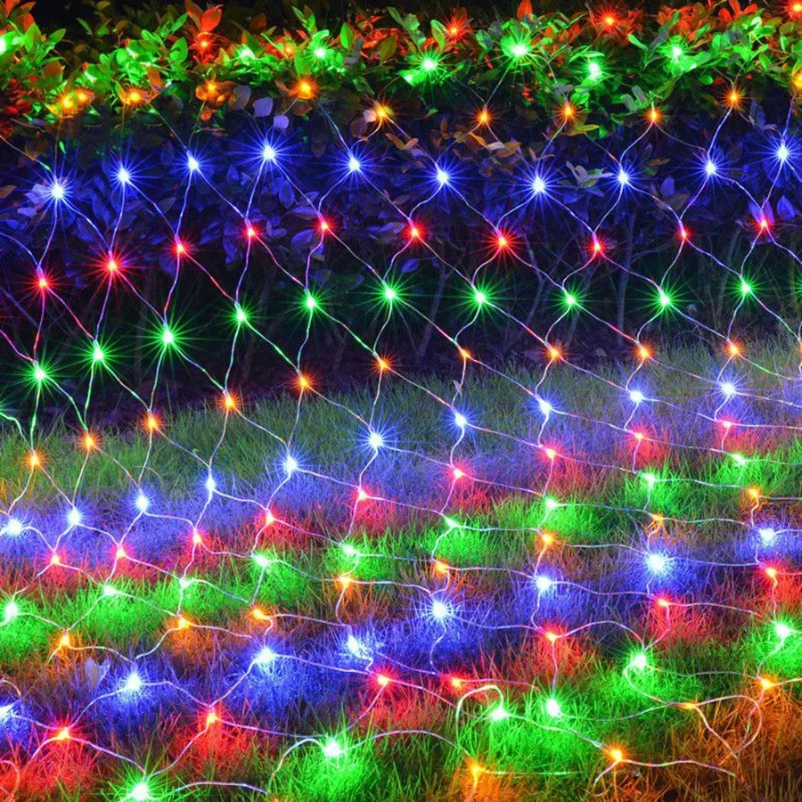 3x2/6x4M ED Net Light Outdoor Christmas Mesh String Light Waterproof Window Curtain Fairy Light for Holiday Party Decor