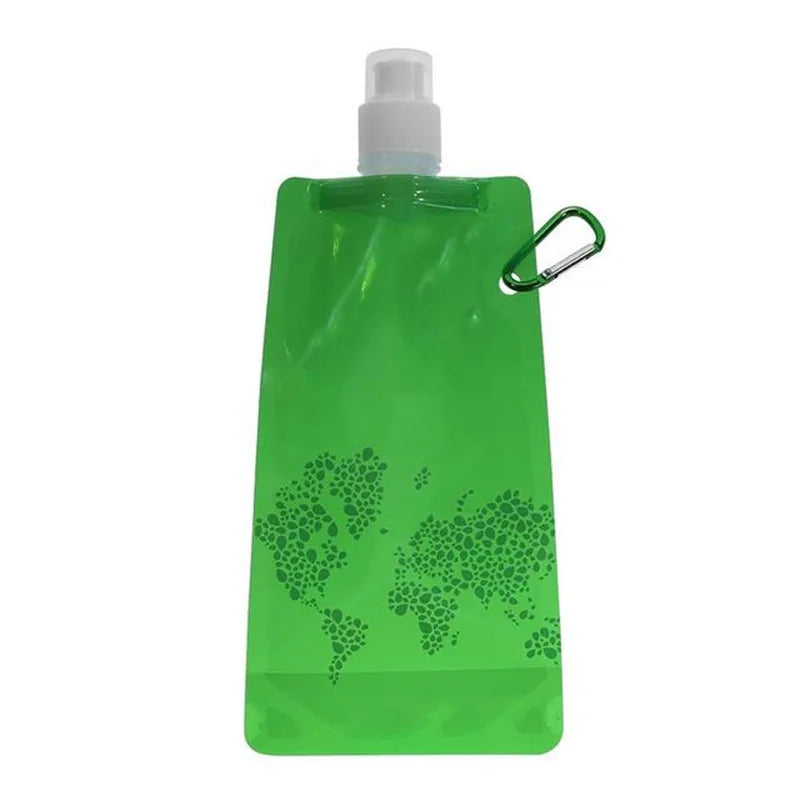 Portable Ultralight Foldable Silicone Folding Water Bottle Water Bag Outdoor Sport Supplies Hiking Camping Soft Flask Water Bag