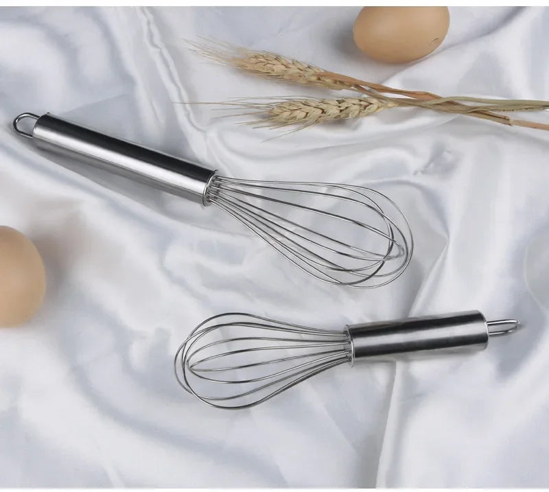 6/8/10/12 Inch Stainless Steel Egg Stirring Balloon Whisk Manual Egg Beater Mixer Kitchen Baking Utensil Cream Butter Whisk