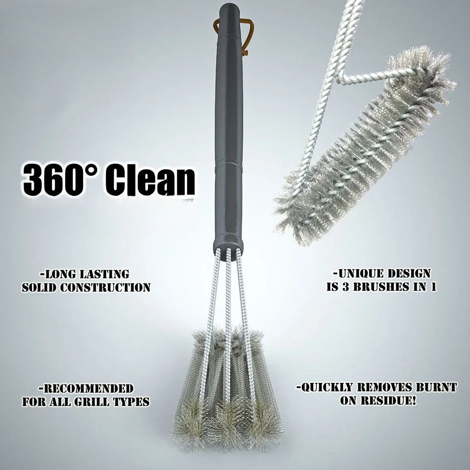 Barbecue Grill BBQ Brush Clean Tool Grill Accessories Stainless Steel Bristles Non-stick Cleaning Brushes Barbecue Accessories