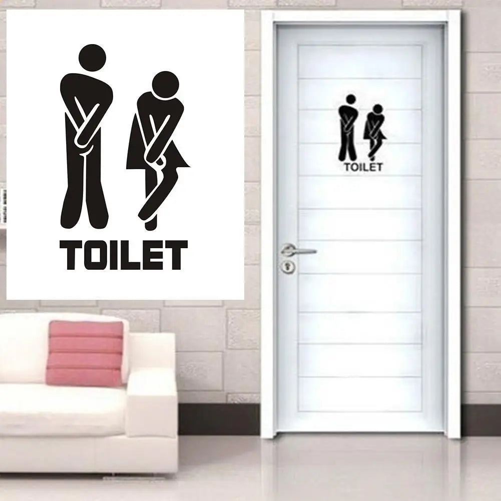 Creative Funny Toilet Wall/Door Stickers Bathroom Decoration Wallpaper Decals The Home Decor Wall On Vinyl Waterproof Poste N5X6