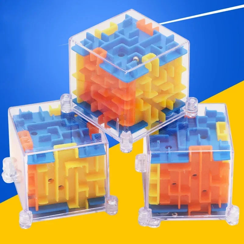 3D Maze Magic Cube Six-sided Transparent Puzzle Speed Cube Rolling Ball Magic Cubes Maze Toys For Children Stress Reliever Toys