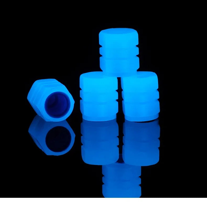 1-20PCS Luminous Car Tire Valve Cap Fluorescent Night Glowing Decor Motorcycle Bike Wheel Nozzle Dustproof Tyre Valve Stem Caps