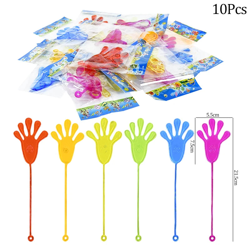 10-50 Pcs Kids Funny Sticky Hands Toy Palm Elastic Sticky Squishy Slap Palm Toy Kids Novelty Gift Party Favors Supplies