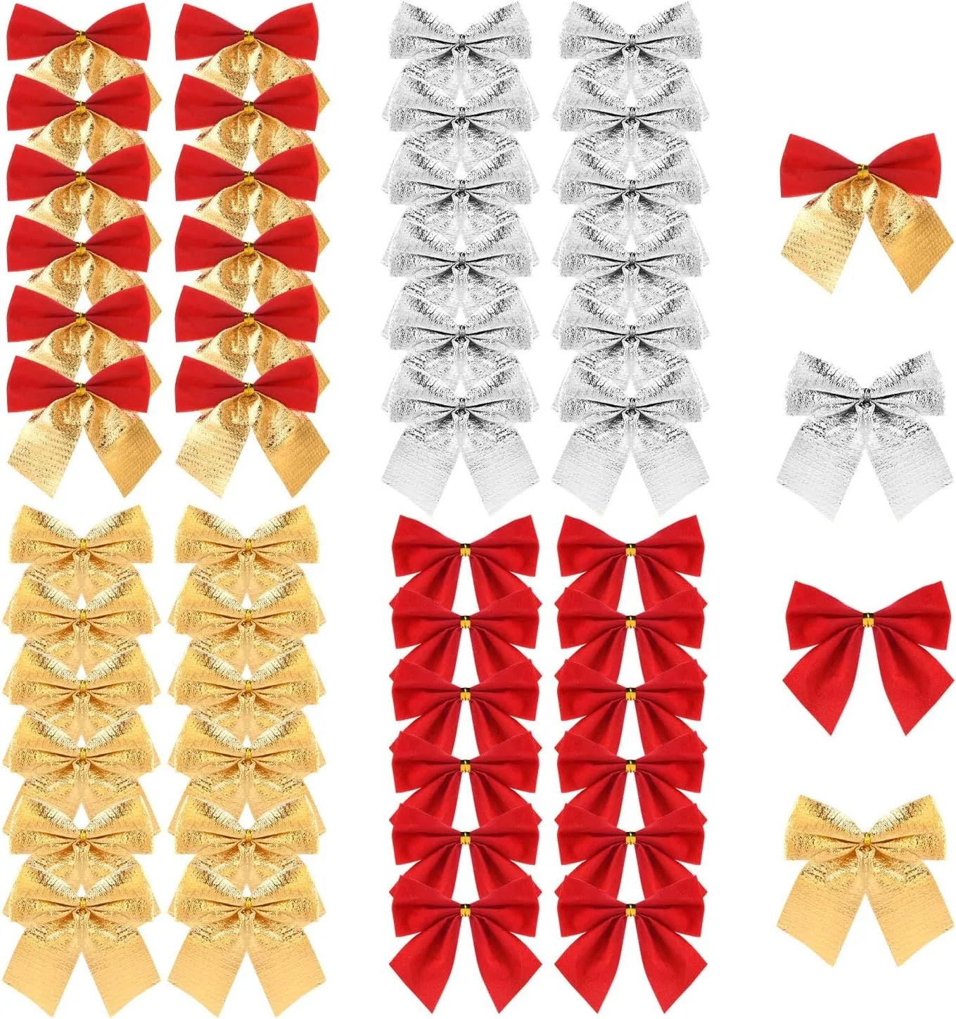 10/20/30Pcs Christmas Decoration Bow Red Gold Xmas Tree Bowknot Pendant Ornaments for Home Decor Navidad New Year Party Gifts