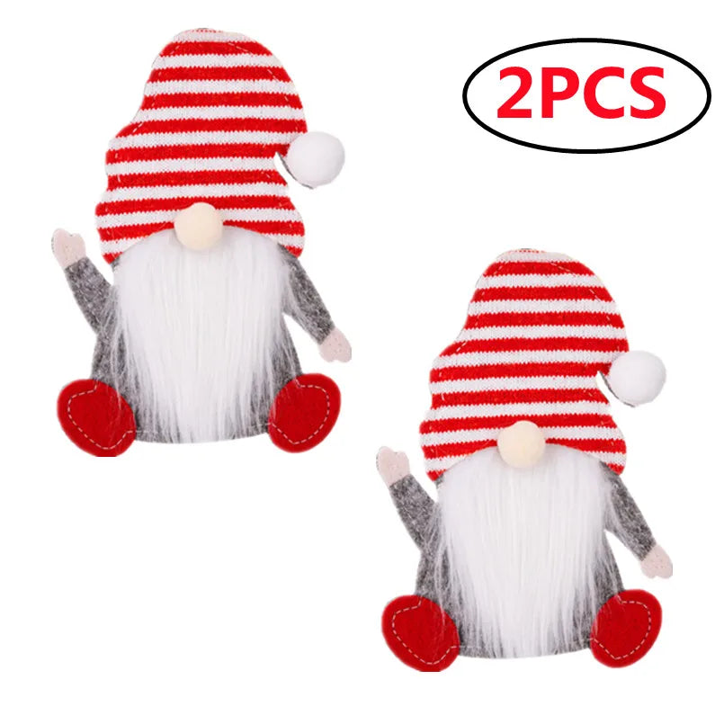 4/2/1PCS Xmas Cutlery Bag Santa Claus Knife Fork Storage Pocket Bag Christmas New Year Tableware Decorations Home Ornament