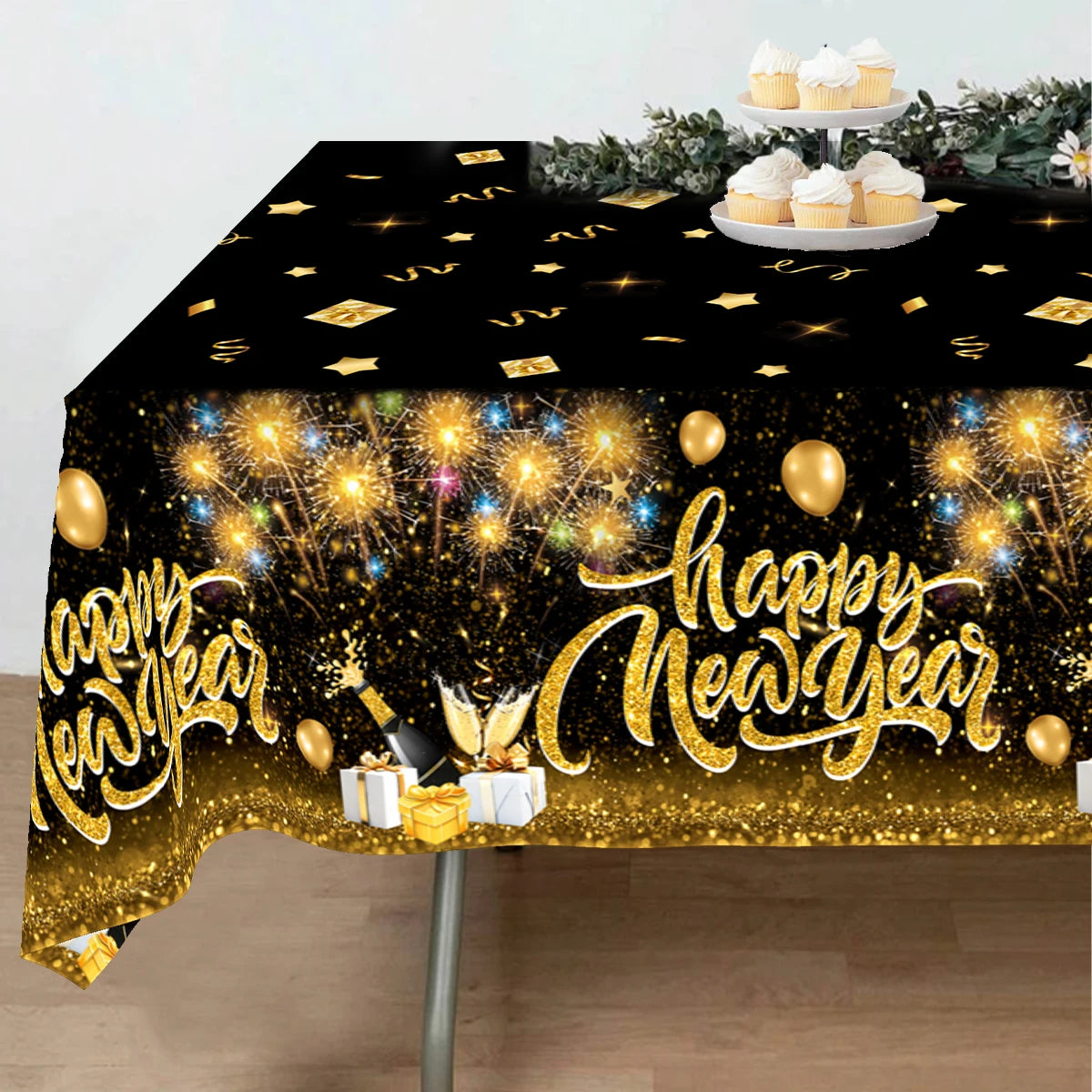 Christmas Disposable Tablecloth Christmas Decorations for Home 2024 Table Cover Navidad Noel New Year Gifts Dining Table Decor