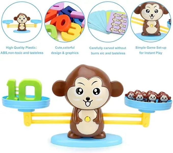 Monkey Balance Math Toy Baby Montessori Early Educational Balancing Scale Toys Teaching Material Table Games Interactive Gifts