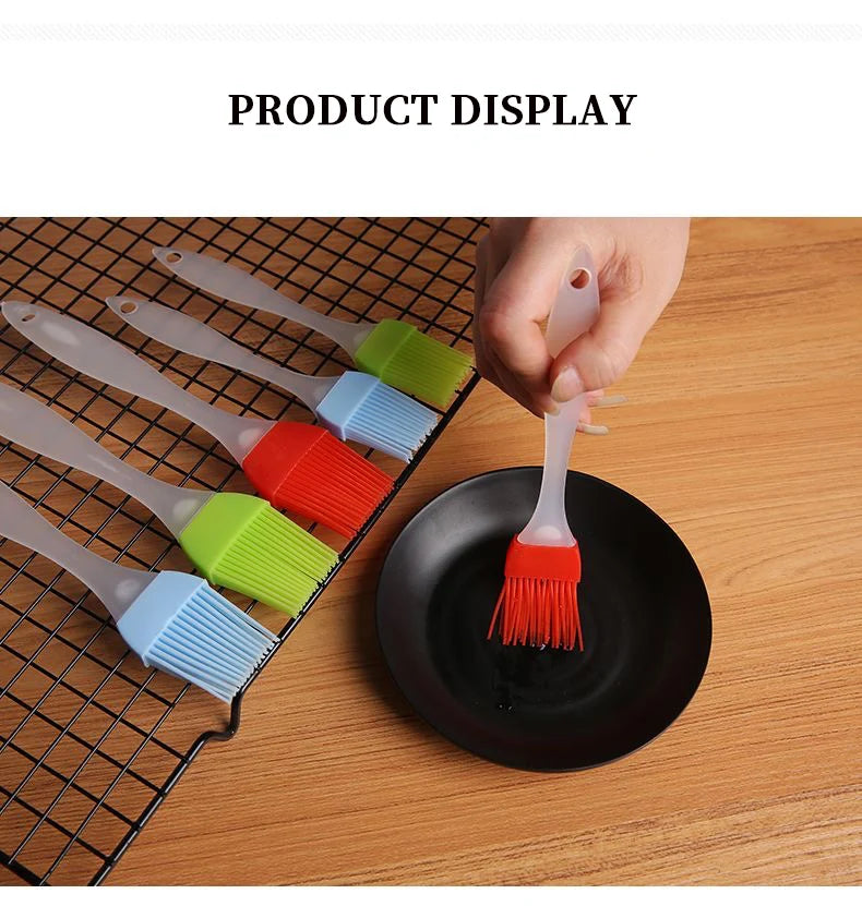 Silicone Oil Brush Small Barbecue Brush Household Kitchen Baking Pancake Oil Brush Tool High Temperature Resistant No Hair Drop