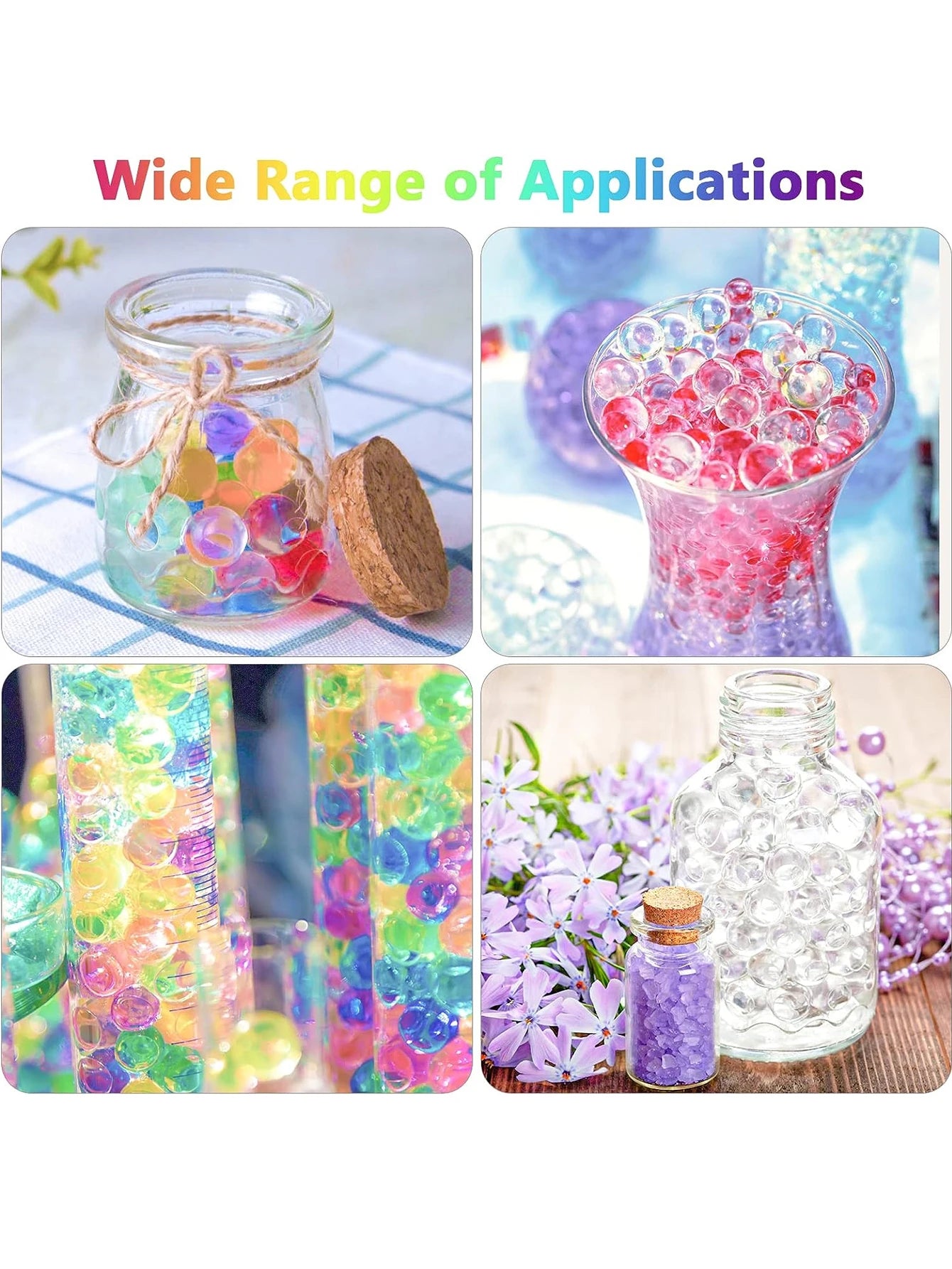 5000pcs Water Absorbing Gel Jelly Beads，Vase Filler Beads，Non Toxic PP Water Beads For Soilless Planting，，Floating Candle Making，Wedding Centerpiece, Floral Arrangement, Home Decoration Crystal Soil