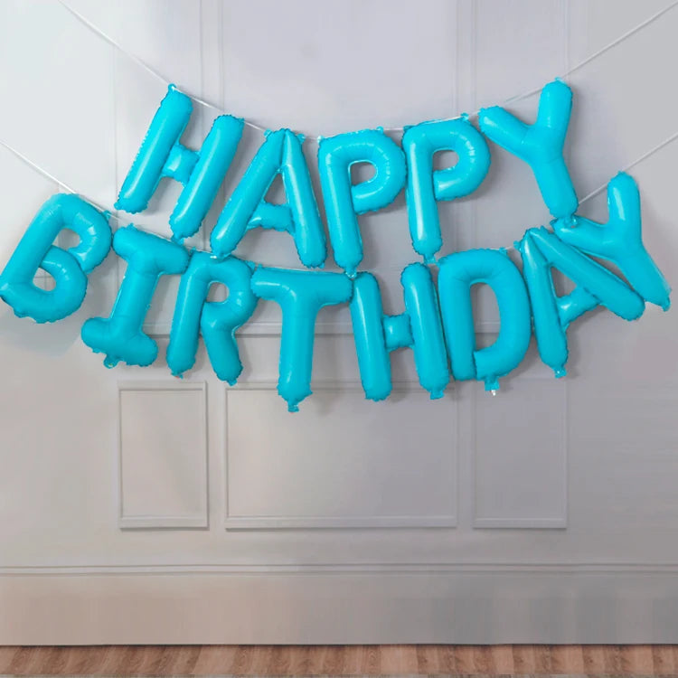 Balloons Party Supplies Birthday Decoration Happy Anniversary Baby Shower Girl Boy Gender Reveal Children's Blue Foil Balloon