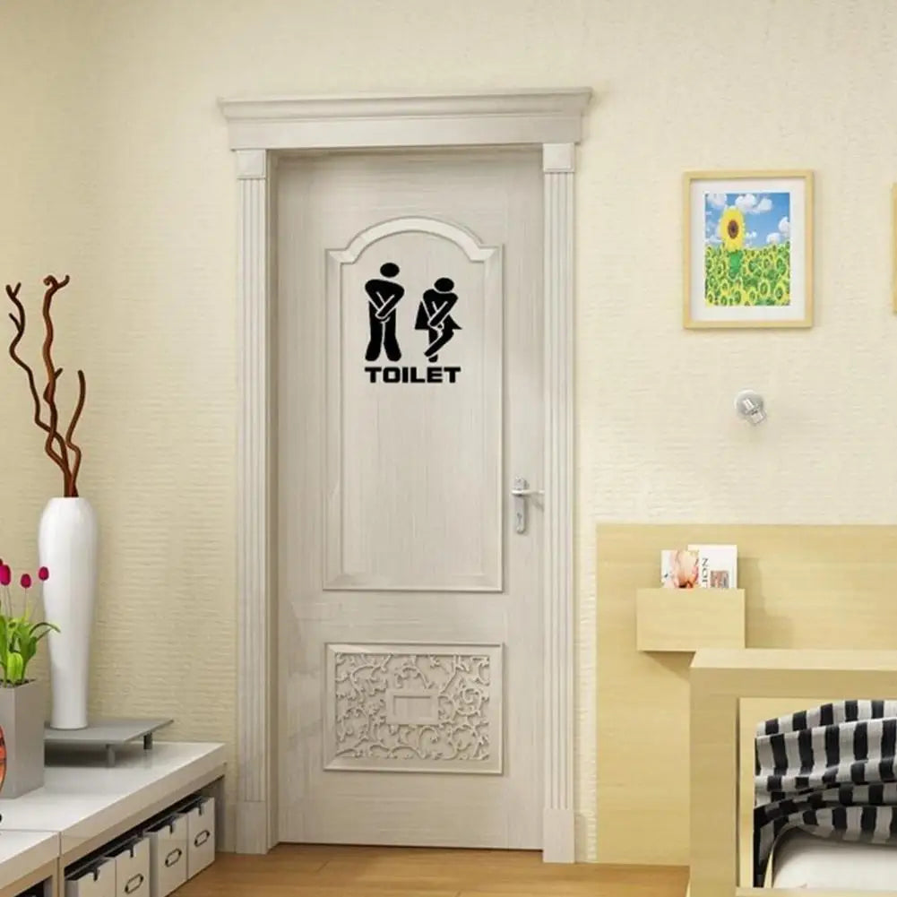 Creative Funny Toilet Wall/Door Stickers Bathroom Decoration Wallpaper Decals The Home Decor Wall On Vinyl Waterproof Poste N5X6