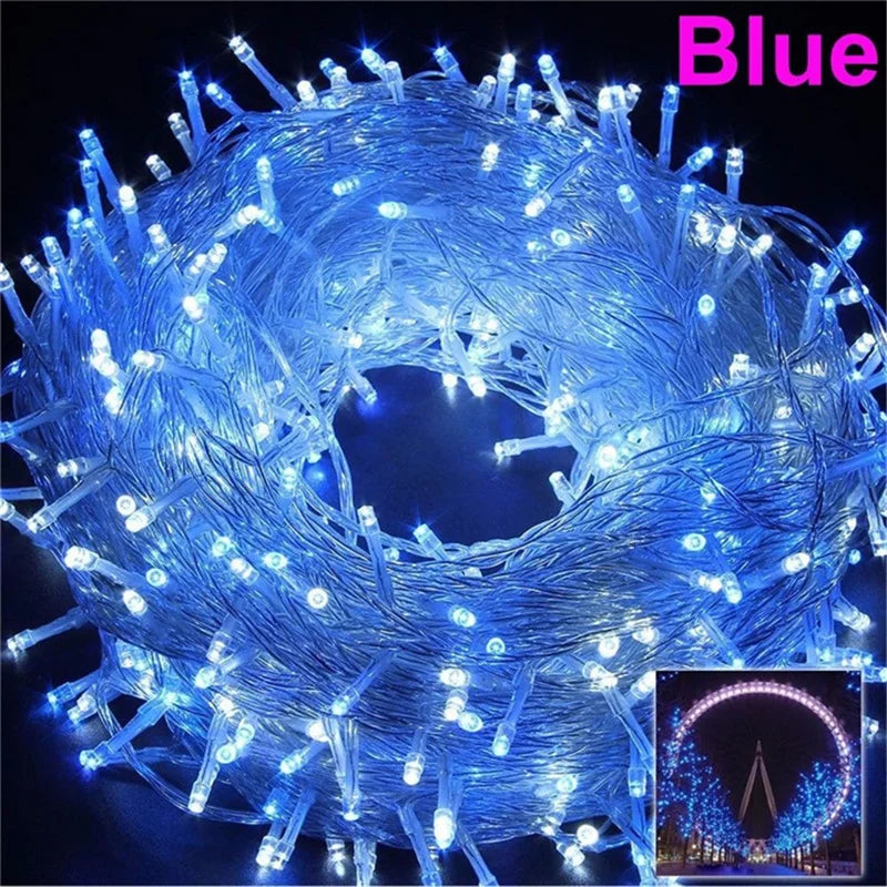 Xmas Outdoor Christmas Lights Led String Lights 100M 10M 5M Luces Decoracion Fairy Light Holiday Lights Lighting tree garland