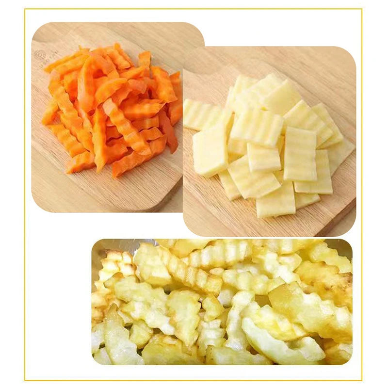 Stainless Steel Potato Knife Wave Shaped French Fries Potato Chip Slicer Carrot Fancy Vegetable Cutter Kitchen Accessories