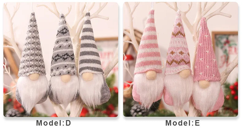 3pc Faceless Doll Knitted Hat Gnome Doll Gifts Xmas Merry Christmas Decorations For Home Dwarf Rudolph Doll New Year navidad